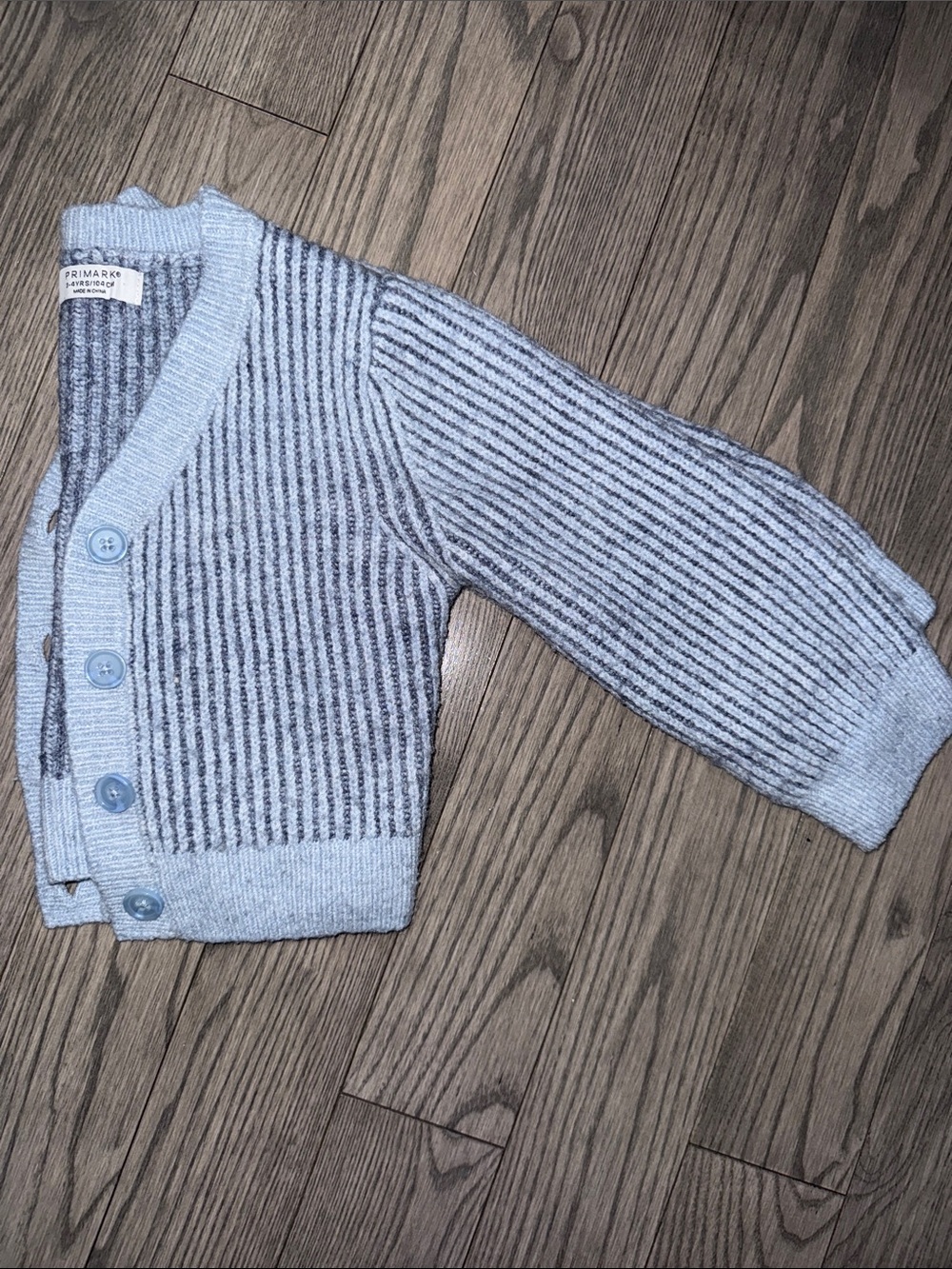 Primark Pale Blue Ribbed Button-Up Cardigan